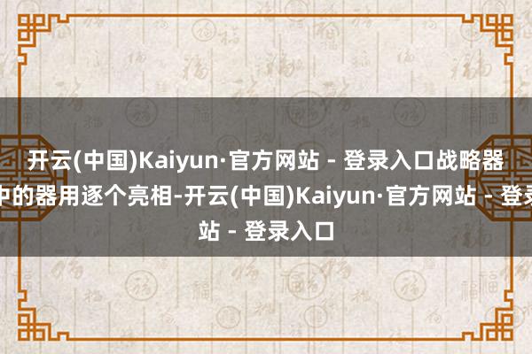 开云(中国)Kaiyun·官方网站 - 登录入口战略器用箱中的器用逐个亮相-开云(中国)Kaiyun·官方网站 - 登录入口