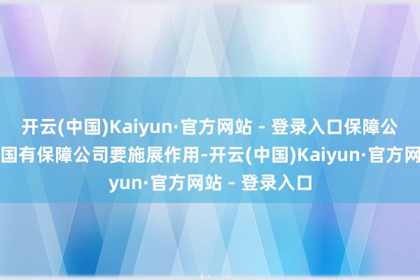 开云(中国)Kaiyun·官方网站 - 登录入口保障公司尽头是大型国有保障公司要施展作用-开云(中国)Kaiyun·官方网站 - 登录入口